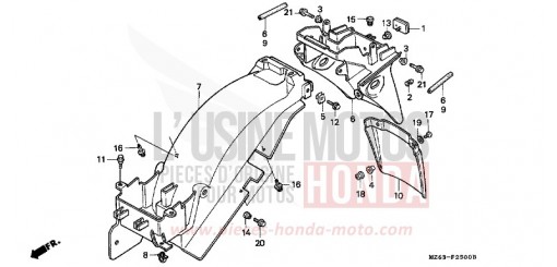 KOTFLUEGEL, HINTEN NTV650V de 1997